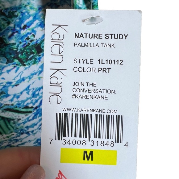 Karen Kane Palmilla Print Shirttail Tank, Nature Study Collection, NWT, Medium - Picture 5 of 5